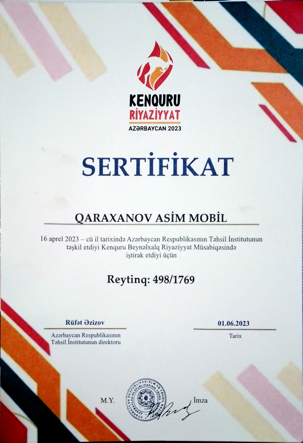 Kenguru Certificate
